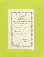 Pensionnat Pensionnat Saint-Vincent De Paul Charais Besançon Prix De Bonne Conduite M. Daudanne 1876 - Diploma's En Schoolrapporten