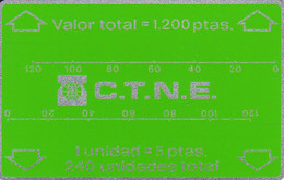 B-004  TARJETA DE ESPAÑA LANDIS &GYR BANDA OPTICA 1200 PTAS 11/83 TIRADA 1500 NUEVA-MINT - Opérateurs Télécom