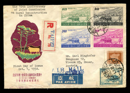 TAIWAN R.O.C. -  1958, Oct 1. Registered FDC Sent To Austria. With Set MICHEL # 299-302 + Add Stamps. - Covers & Documents