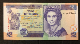 UNC Belize Banknote , 2 Belizean Dollars P60B (01/01/2022) - Belice