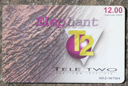 Very Rare Namibia Phonecard Tele 2  Elephant Colnect-Nr. NMB-T2-003 A With Black Chip - Namibia