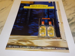 ANCIENNE PUBLICITE OLD LADY S GIN 1994 - Alcools