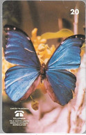 CARTE-MAGNETIQUE-BRESIL--PAPILLON-BLEU-Morpho Menelaus -TB E- - Schmetterlinge