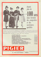 Publicité Papier COURS PIGIER  Octobre 1961 FR - Werbung