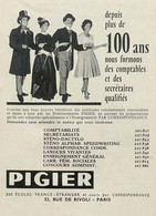 Publicité Papier COURS PIGIER   Août 1961 SV - Werbung