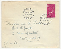 FRANCE => Env. Affr 18F Schoelcher - Premier Jour - Paris - 16 Février 1957 - Brieven En Documenten