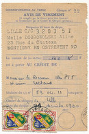 FRANCE => Talon Avis De Virement, Affr. 15F Alger X2, Oblitéré Hénin-Liétard 21/12/1960 - Brieven En Documenten