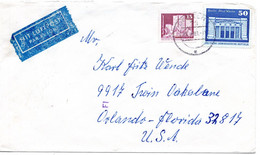 57723 - DDR - 1981 - 50Pfg. Gr.Bauten MiF A LpBf DOEBELN -> Orlando, FL (USA) - Storia Postale