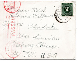 57727 - Alliierte Besetzung - 1947 - 50Pfg. Ziffer EF A Zens Bf BERLIN -> Chicago, IL (USA) - Sonstige & Ohne Zuordnung