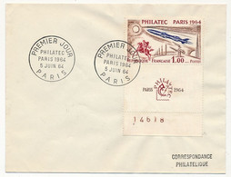 FRANCE - Env Affr 1,00 PHILATEC - PARIS 1964 - Premier Jour 5 Juin 1964 - Lettres & Documents