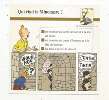 Fiche Illustrée BD,1991,Hergé Moulinsart / Casterman, TINTIN, L'ile Noire , Minotaure, 150x150 Mm, Frais Fr 1.65e - Otros & Sin Clasificación