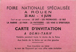 Rouen * Foire Nationale Spécialisée , Carte D'invitation * Au Dos Cachet Boulangerie Pâtisserie R. FONTIANE à Bihorel - Rouen