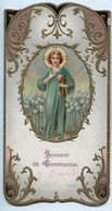 IMAGE PIEUSE -  Souvenir De Communion - Relief Doré, Jésus, Calice - Communion