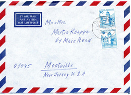 57765 - Bund - 1983 - 2@70Pfg B&S A LpBf TUTTLINGEN -> Montville, NJ (USA) - Lettres & Documents