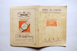 Libretto Di Sala Arena Di Verona Aida Verdi XXXI° Stagione Lirica 1953 Callas - Sin Clasificación