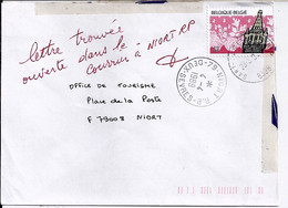 LETTRE RETROUVEE OUVERTE / MENTION MANUELLE /  DE BELGIQUE / 1989 - Lettres Accidentées