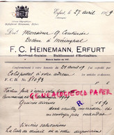 ALLEMAGNE- ERFURT- RARE FACTURE F.C. HEINEMANN -MARCHAND GRAINIER-HORTICULTURE-COUTURIER DOCTEUR MERINCHAL - Agricultura