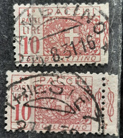 PARCEL POST-10 L-TWO PARTS-POSTMARK CAMERINO-TRIESTE-ITALY-1914 - Paquetes Postales