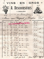 23- MAINSAT - DOULEIX- RARE FACTURE A. DESCOURSIERES- MARCHAND VINS-VIN- A AUGUSTE PERIGAUD -1914 - Alimentare