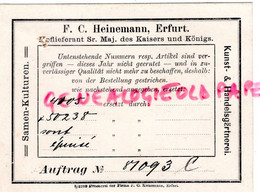 ALLEMAGNE- ERFURT- RARE CARTE F.C. HEINEMANN -MARCHAND GRAINIER-HORTICULTURE- SAMEN KULTUREN - Landbouw