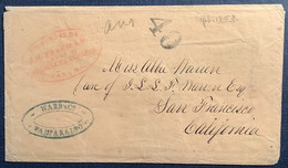 1853 FORWARDED FREEMAN AGENT OF ADAMS & CO EXPRESS PANAMA Cover Valparaiso Chile>San Francisco California (US Local Post - Panama