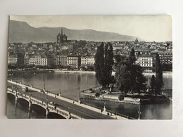 Geneve Pont Du Mont Blanc Ile Jean Jacques Rousseau Et La Ville Pont Bridge Brucke - Pont-la-Ville