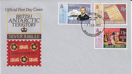 British  Antarctic Territory (BAT) 1977 Silver Jubilee 3v FDC Ca Argentine Island (BAT172A) - FDC