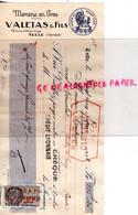 19- BRIVE- TRAITE  VALETAS FILS- LAINES AU ROUET D' OR- MERCERIE -72 AVENUE VICTOR HUGO- 1936 - Kleidung & Textil