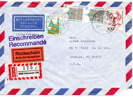 57802 - Bund - 1990 - 500Pfg Frauen MiF A R-RSchLpBf HANNOVER -> Arkdale, WI (USA) - Lettres & Documents