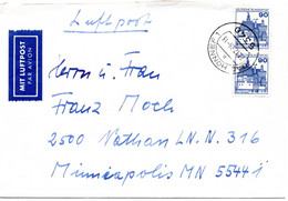 57803 - Bund - 1986 - 2@90Pfg B&S A LpBf BAD HONNEF -> Minneapolis, MN (USA) - Lettres & Documents