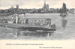 Überfahrt Von Stralsund Nach Rügen Mit Trajectschiff Putbus Feldpost 1915 Eisenbahnfähre - Steamers