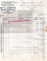 19- BRIVE- FACTURE MME R. JUBERTIE-FABRIQUE PANTOUFLES SANDALETTES- 35 RUE TURENNE- 1940 - Textile & Vestimentaire