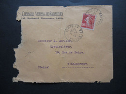 Frankreich 1913 Säerin Nr.114 Mit Perfin / Firmenlochung Compagnie Nationale Des Radiateurs Paris - 1906-38 Sower - Cameo