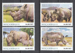 Mocambique - MNH Set WHITE RHINOCEROS - Rinoceronti