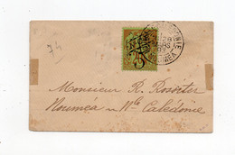 !!! NOUVELLE CALEDONIE, LETTRE LOCALE DE NOUMEA POUR NOUMEA DE 1893 - Storia Postale