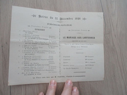 Programme 20/12/1898 Concert Et Opérette Mariage Au Lanternes Famille Delcamp - Programmi