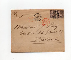 !!! NOUVELLE CALEDONIE, LETTRE RECO DE NOUMEA DE 1888 POUR BORDEAUX - Storia Postale