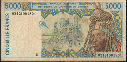 W.A.S. P713Kl 5000 FRANCS (20)02 2002  Signature 31  FINE NO P.h. - États D'Afrique De L'Ouest