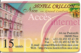 Lot De 3 Cartes Différentes Passman D'acces à Internet  -  Hotel Crillon Nice -  1 Neuve Et 2 Utilisées Luxe Ou TTB. - Prepaid Cards: Other