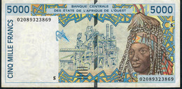 W.A.S. P913Sg 5000 FRANCS (20)02 2002  Signature 31  VF NO P.h. - Estados De Africa Occidental