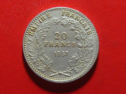 France - Essai 20 Francs 1857 Aluminium Barre - Rare, Voir Article CGB 4994 - Essais, Piéforts, épreuves & Flans Brunis