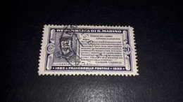 04AL13 SAN MARINO 1932 CINQUANTENARIO MORTE GIUSEPPE GARIBALDI 20 CENT.  "XO" - Used Stamps