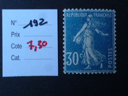 TP France Neuf ** 1924-28  N° 192  Cote 7,30 € - Nuevos