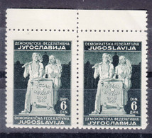 Yugoslavia Republic, Post-War Constitution 1945 Mi#488 I And II Pair, Mint Never Hinged - Ungebraucht