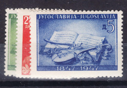 Yugoslavia Republic 1947 Mi#533-535 Mint Hinged - Ongebruikt