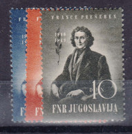 Yugoslavia Republic 1949 Mi#567-569 Mint Hinged - Ongebruikt