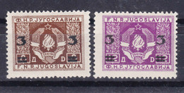 Yugoslavia Republic 1949 Mi#581-582 Mint Never Hinged - Ongebruikt