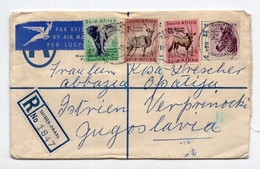 1958. SOUTH AFRICA,SUIDER-PAARL TO YUGOSLAVIA,REGISTERED AIRMAIL COVER TO OPATIJA,CROATIA - Aéreo