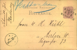 1882, Bahnpost L3 "SIEGEN - TZF III - HAGEN I. W. Auf Karte Mit Handschriftl. Übernahme - Machine Stamps (ATM)