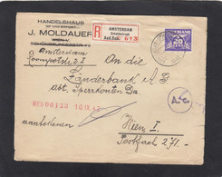 EINGESCHRIEBENER BRIEF AUS AMSTERDAM AN EINER BANK IN WIEN,ZENSURSTEMPEL.1942. - Briefe U. Dokumente